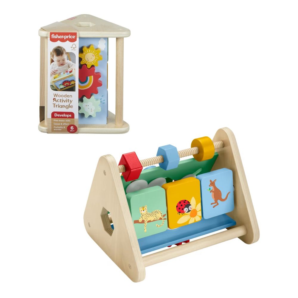 JUGUETE PARA BEBÉS FISHER PRICE TRIÁNGULO DE ACTIVIDADES DE MADERA - 1