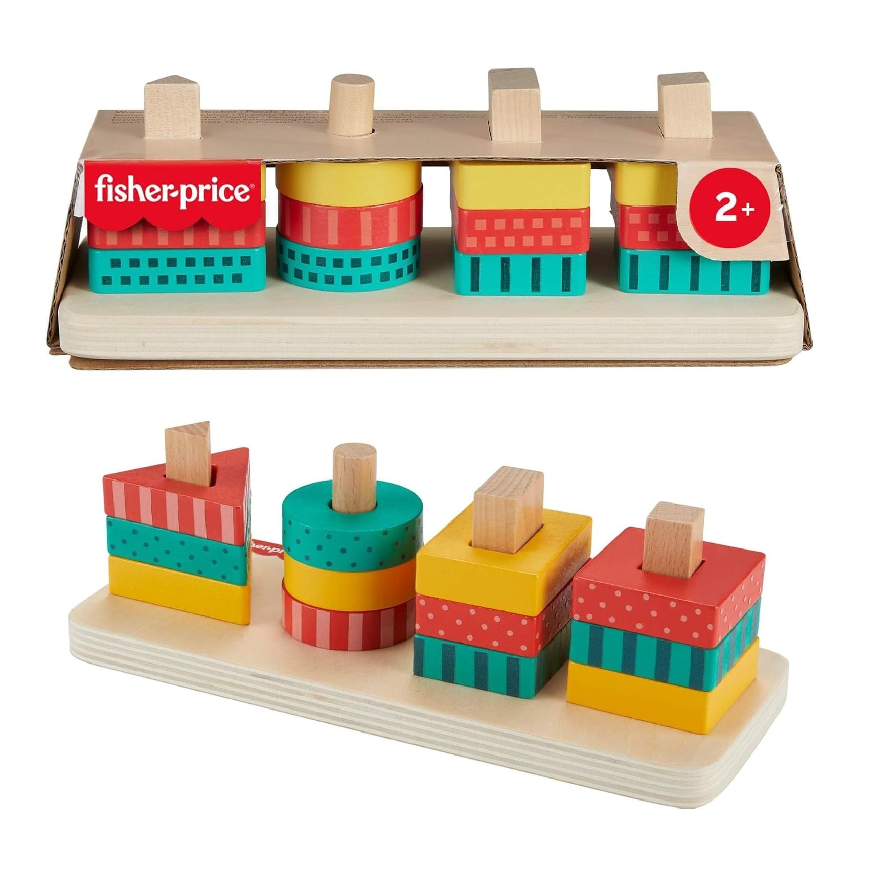 JUGUETE PARA BEBÉS FISHER PRICE CLASIFICADOR DE FORMAS DE MADERA - 1