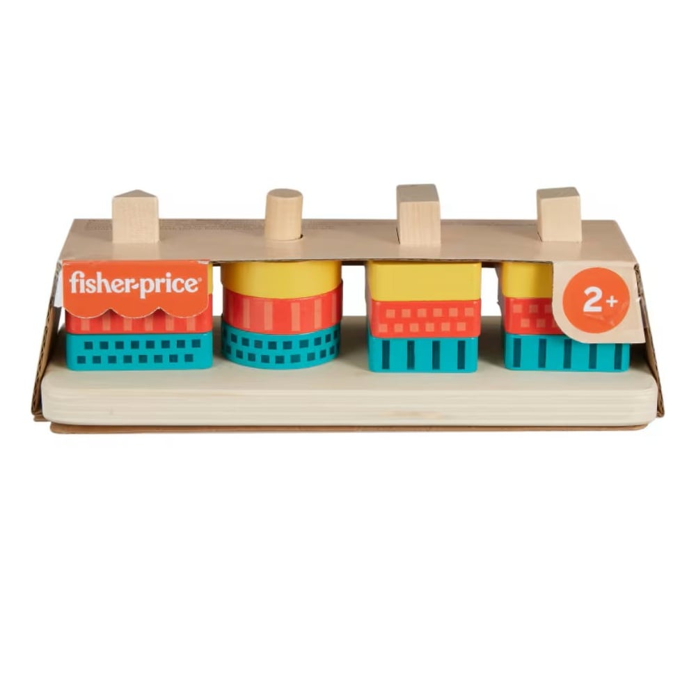 JUGUETE PARA BEBÉS FISHER PRICE CLASIFICADOR DE FORMAS DE MADERA - 2