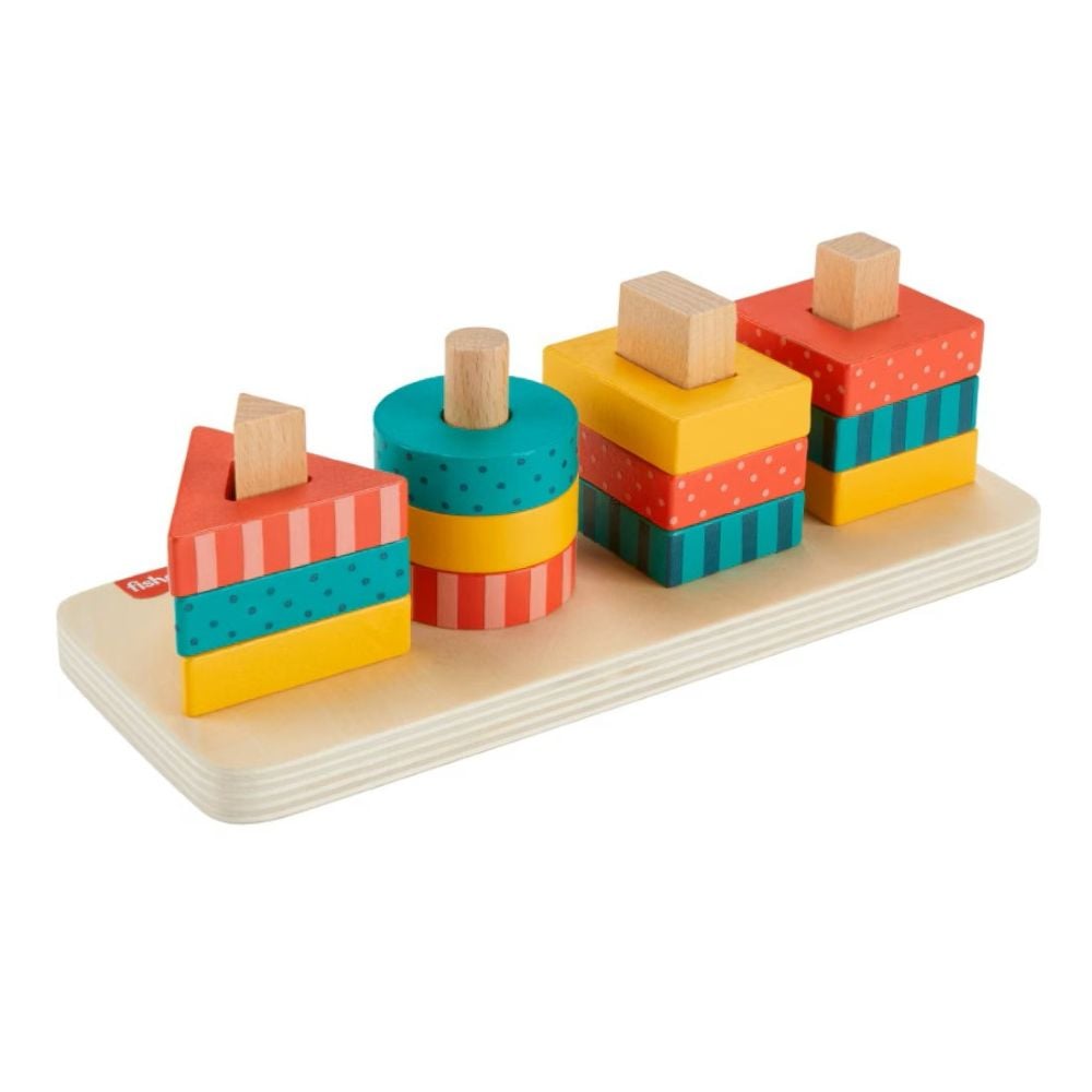 JUGUETE PARA BEBÉS FISHER PRICE CLASIFICADOR DE FORMAS DE MADERA - 3