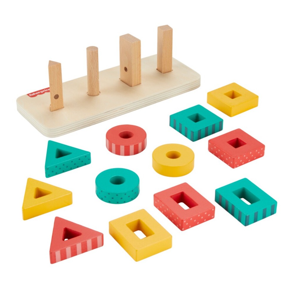 JUGUETE PARA BEBÉS FISHER PRICE CLASIFICADOR DE FORMAS DE MADERA - 4