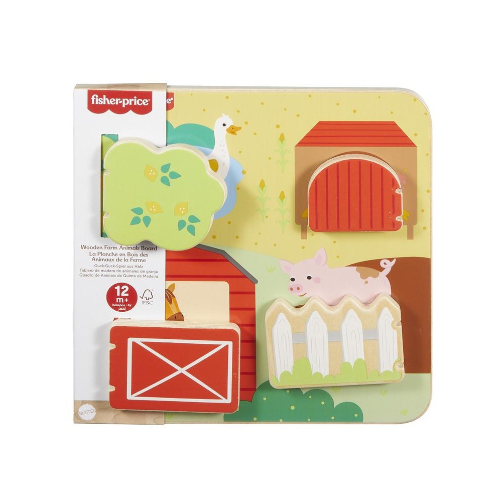 JUGUETE PARA BEBÉS FISHER PRICE TABLERO DE MADERA DE ANIMALES DE GRANJA - 2