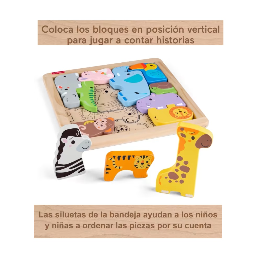 JUGUETE PARA BEBÉS FISHER PRICE ROMPECABEZAS ZOOLÓGICO DE MADERA - 4
