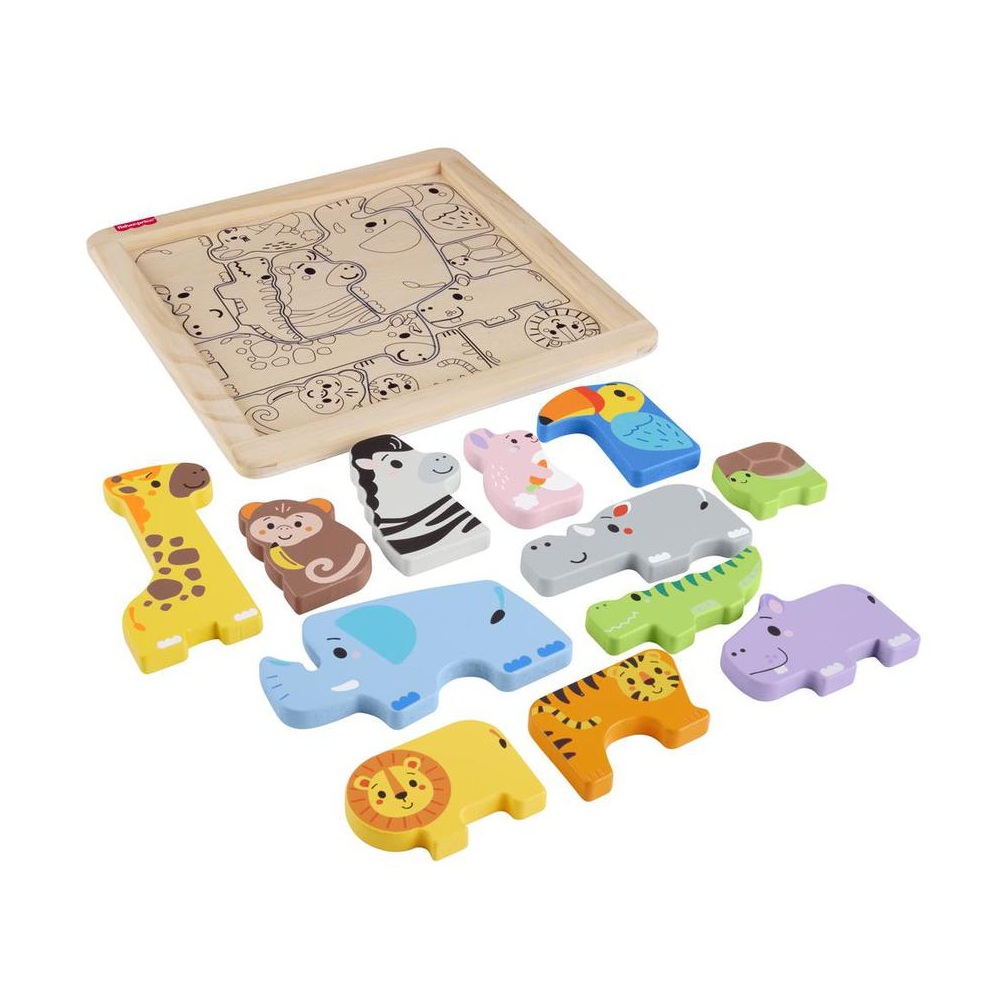 JUGUETE PARA BEBÉS FISHER PRICE ROMPECABEZAS ZOOLÓGICO DE MADERA - 5