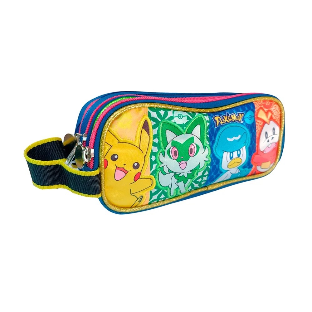CARTUCHERA POKÉMON TRIPLE CIERRE PIKACHU Y AMIGOS - 2