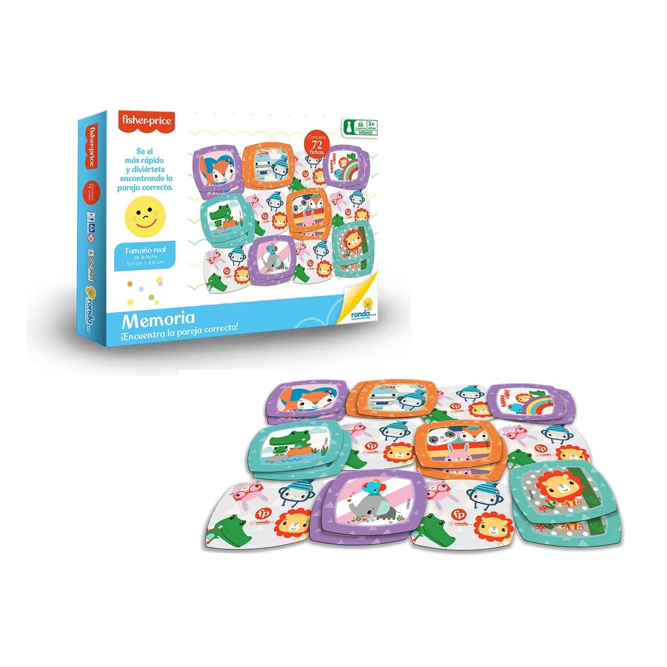 JUEGO DE MESA RONDA MEMORIA FISHER PRICE 72 PIEZAS - 1