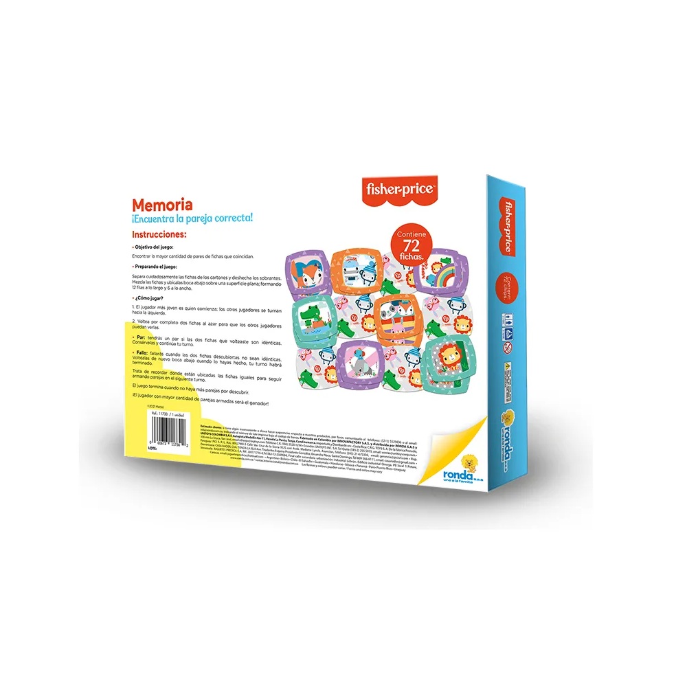 JUEGO DE MESA RONDA MEMORIA FISHER PRICE 72 PIEZAS - 4