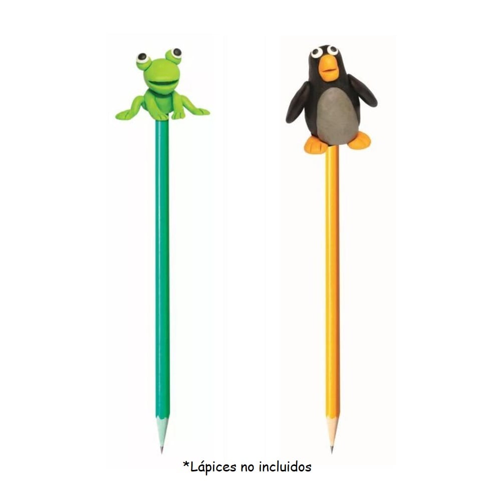SET MASAS Y PLASTILINAS PLAY DOH AIR CLAY LLAVEROS DE ANIMALES CON ACCESORIOS - 5
