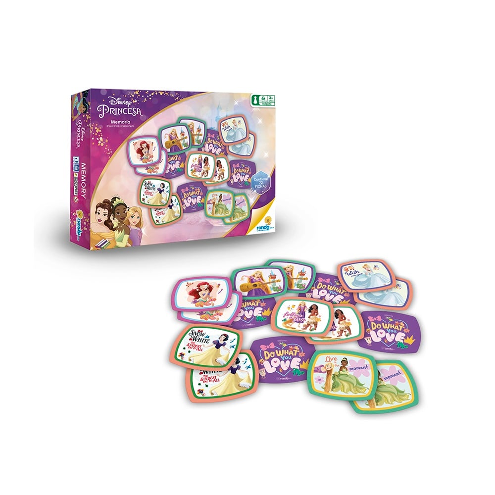 JUEGO DE MESA RONDA MEMORIA PRINCESAS DISNEY 72 PIEZAS - 1