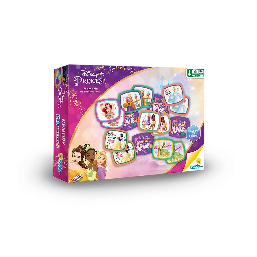 JUEGO DE MESA RONDA MEMORIA PRINCESAS DISNEY 72 PIEZAS - 2