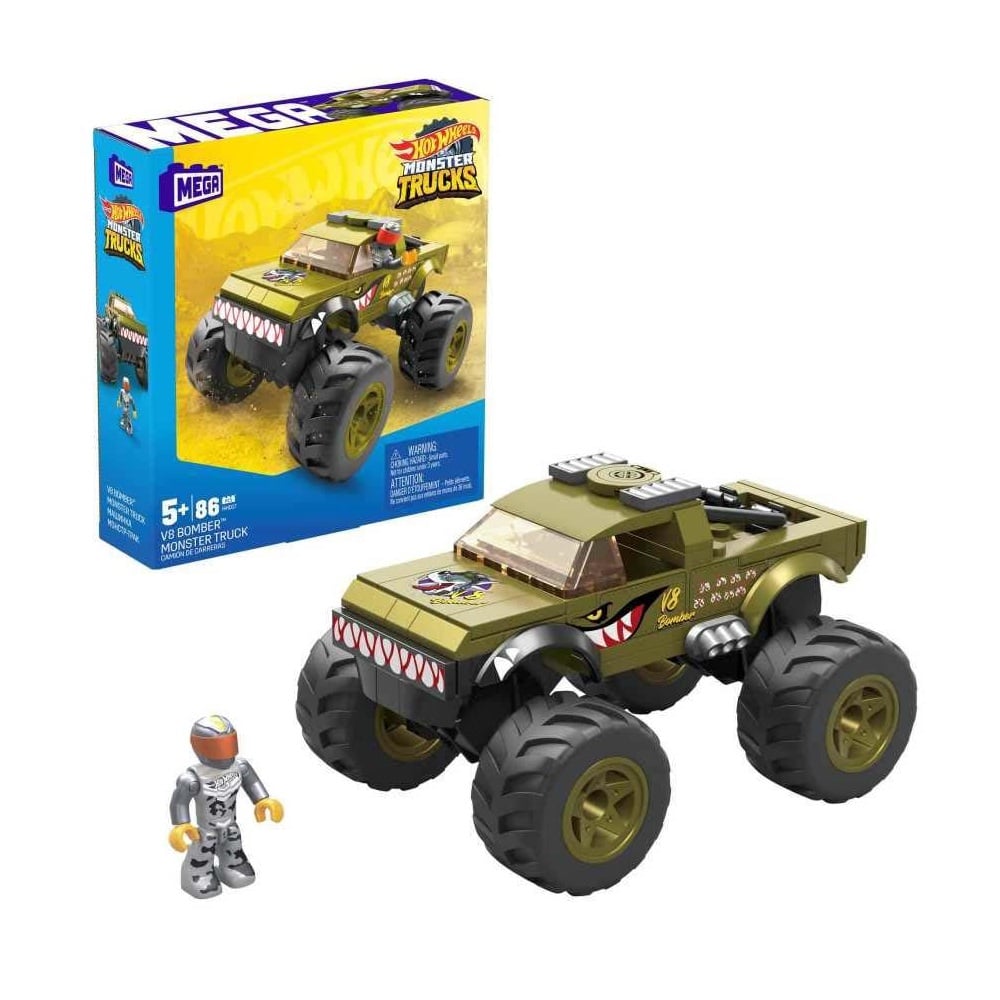 MEGABLOKS HOT WHEELS MONSTER TRUCK V8 BOMBER 86 PIEZAS - 1