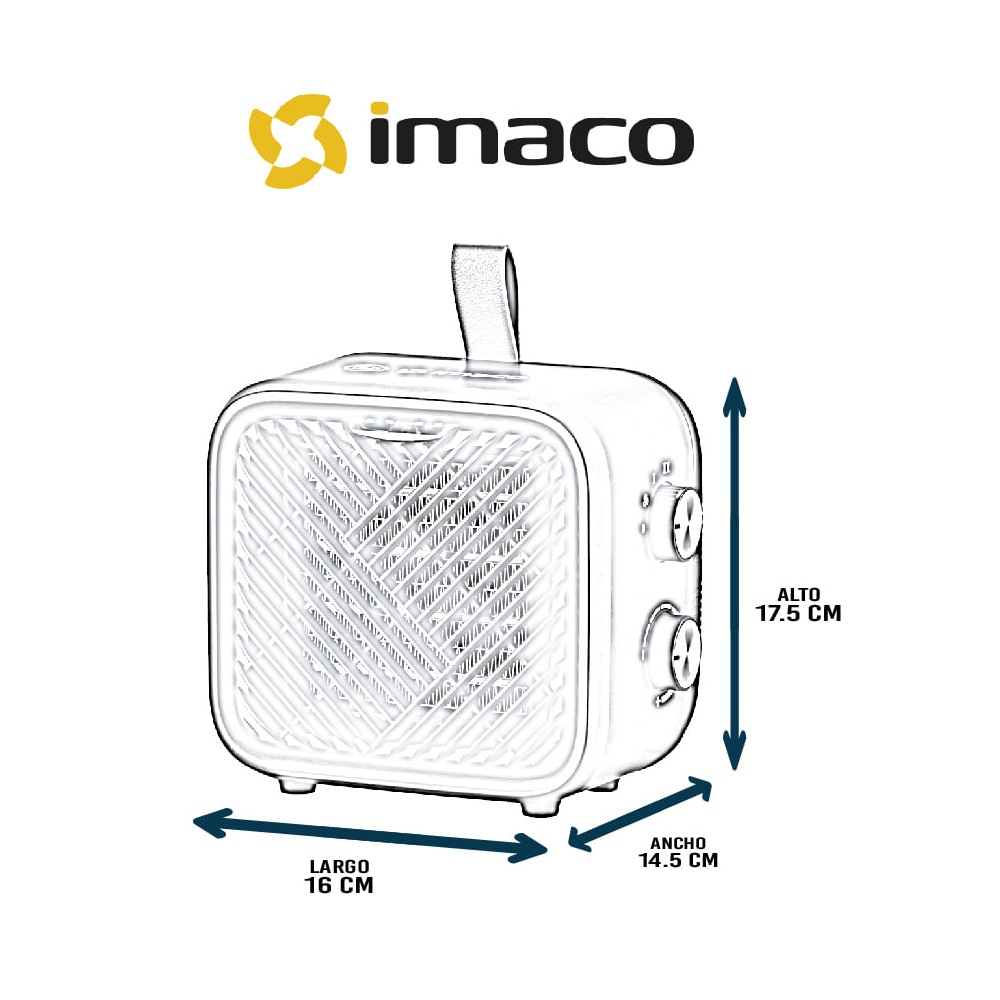 TERMOVENTILADOR PORTÁTIL IMACO COLOR NEGRO 1500W - 4