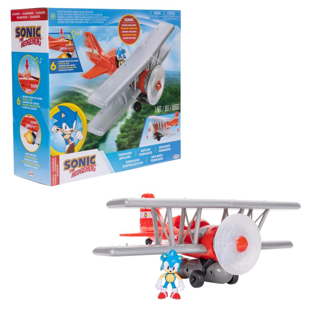 PLAYSET SONIC THE HEDGEHOG BIPLANO TORNADO CON LUZ Y SONIDOS - 1
