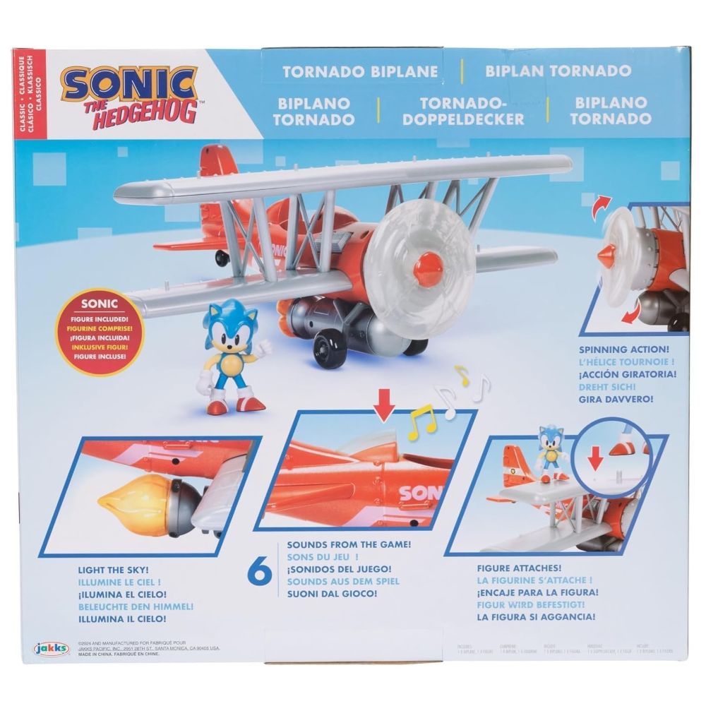 PLAYSET SONIC THE HEDGEHOG BIPLANO TORNADO CON LUZ Y SONIDOS - 8