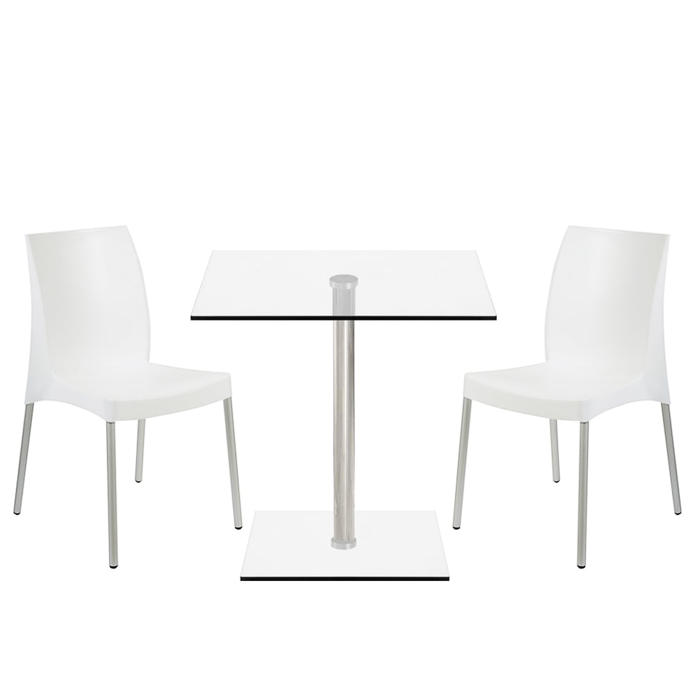 ZIYAZ COMBO 1 MESA SIMPLEX CA60 1LY + 2 SILLAS ADA BLANCA - 1