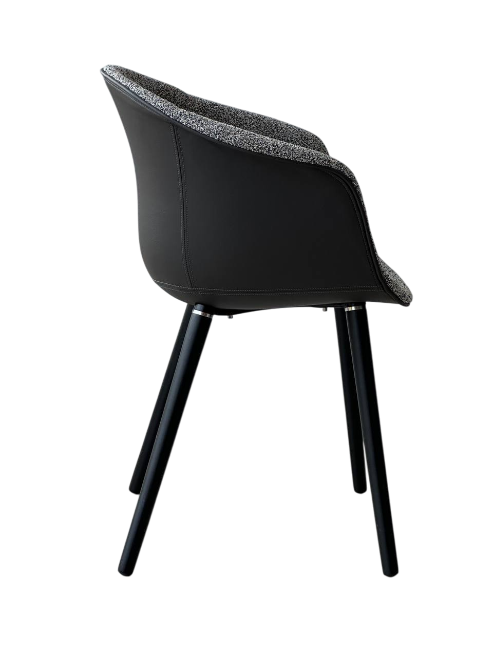 SILLA DE COMEDOR  GIRO NEGRO/ GRIS TAPIZADO W - 2