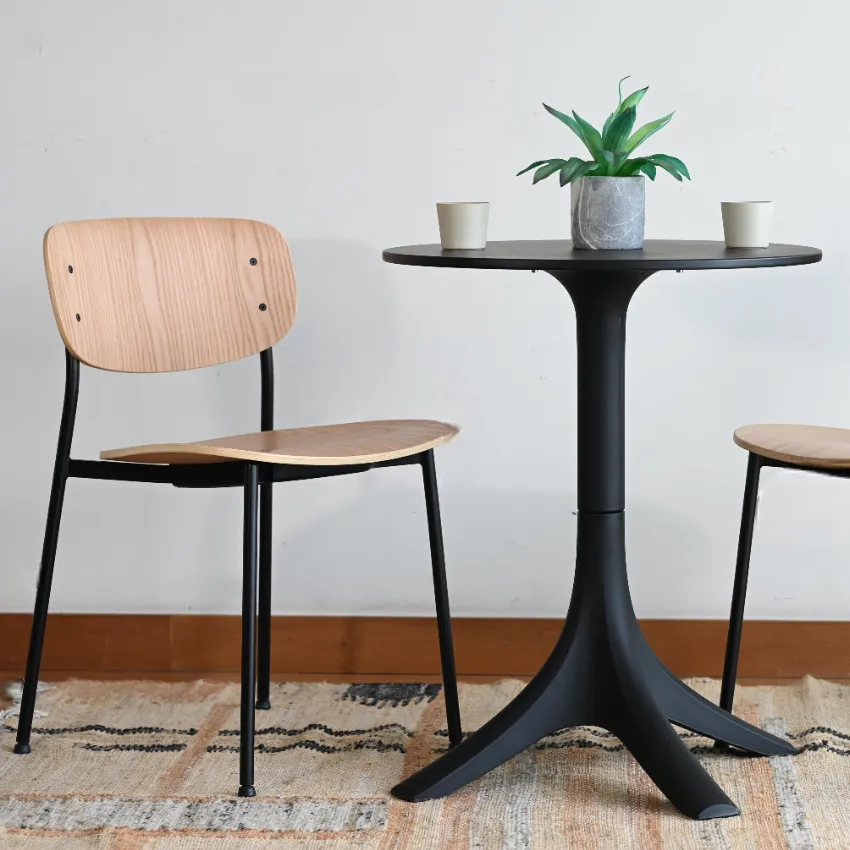 MESA DE COMEDOR  SILVANA D60  NEGRO H75 - 2