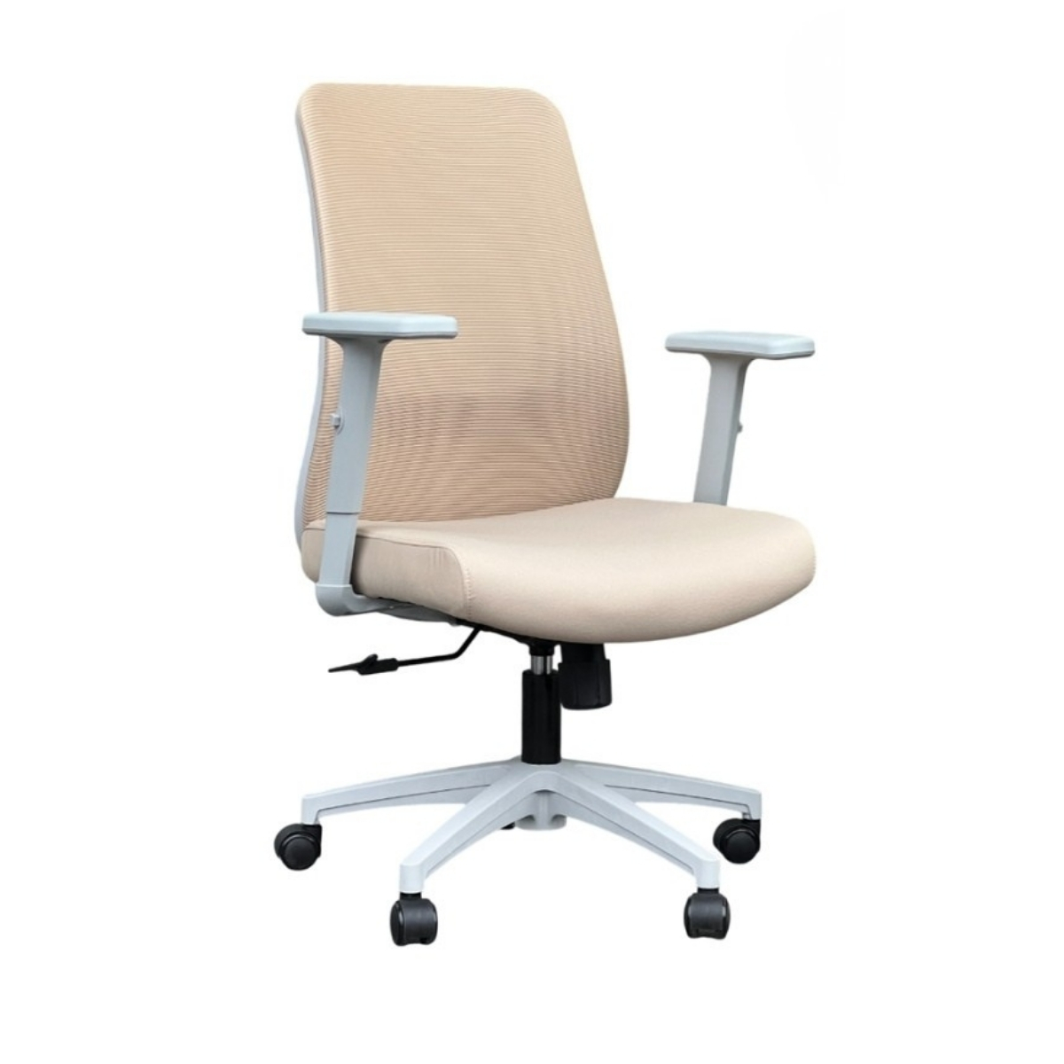 SILLA DE OFICINA LACOSTE PLUS BEIGE CLARO ESTRUCTURA GRIS - 1