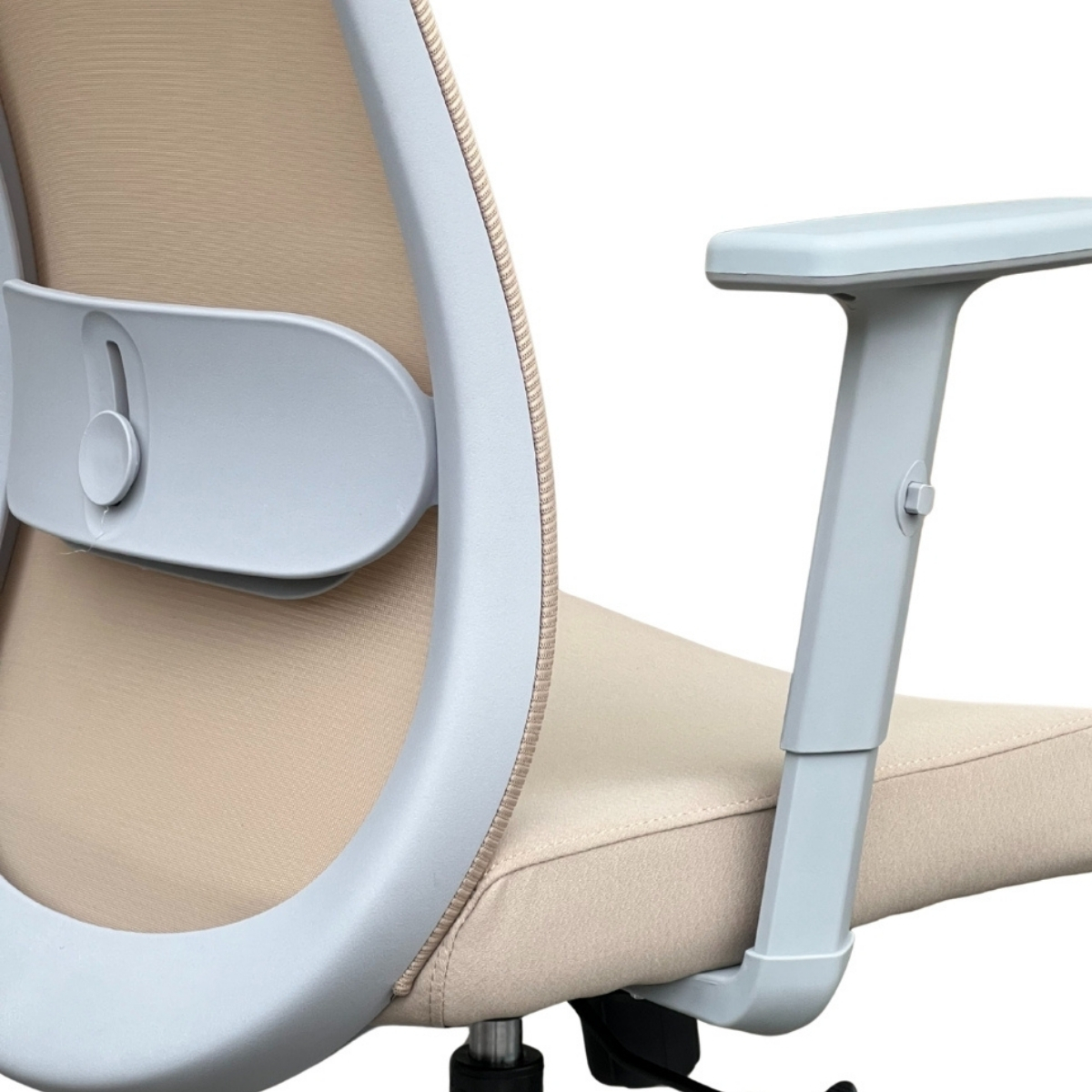 SILLA DE OFICINA LACOSTE PLUS BEIGE CLARO ESTRUCTURA GRIS - 2