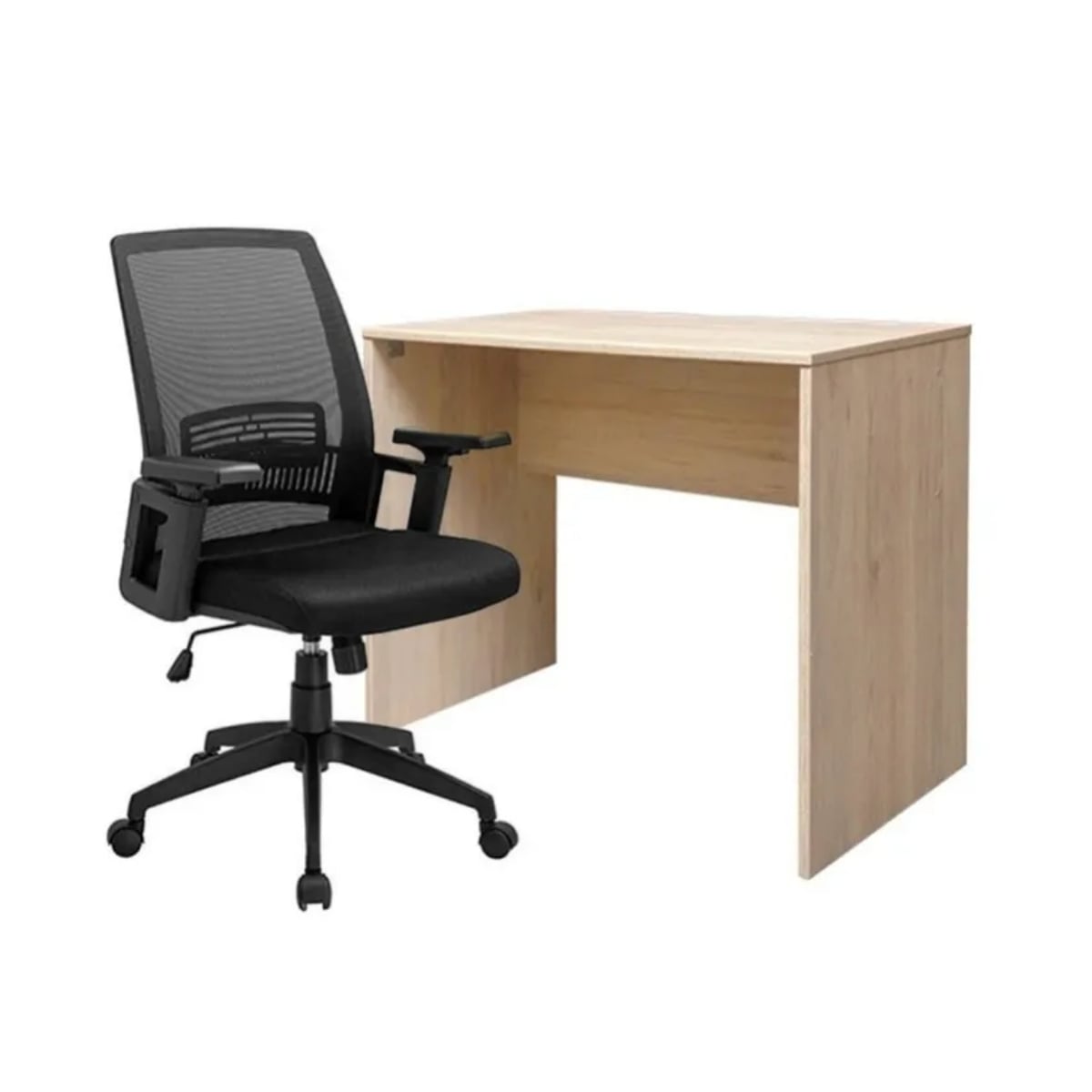 SET 1 ESCRITORIO MELAMINE 120X60 ROVERE + 1 SILLA TATIANA - ZIYAZ - 1