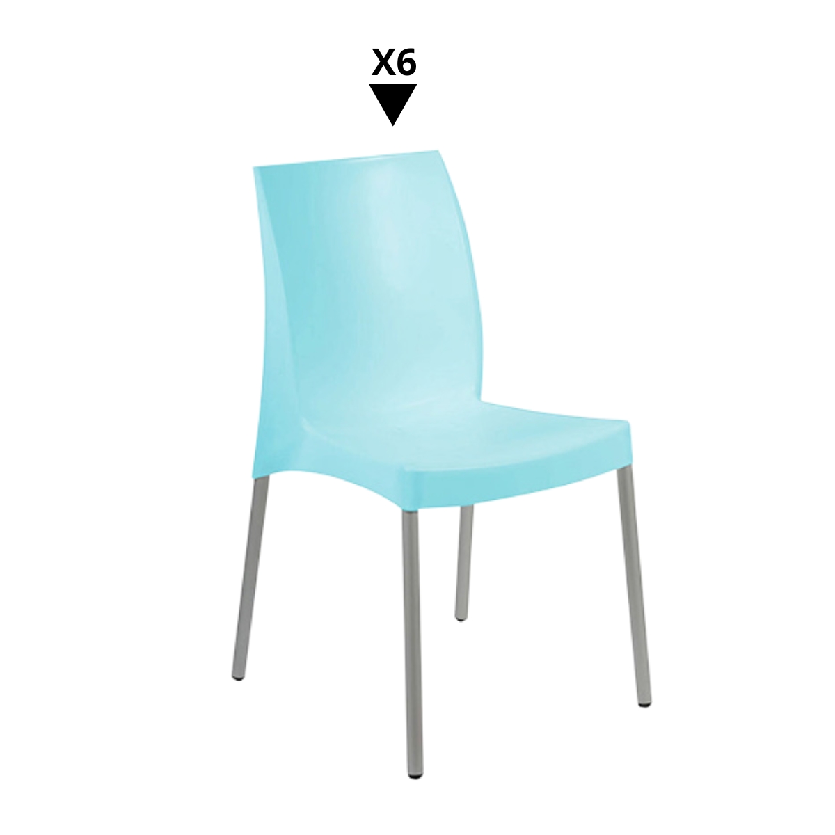 PACK DE 6 SILLAS ADA TURQUESA - ZIYAZ - 1