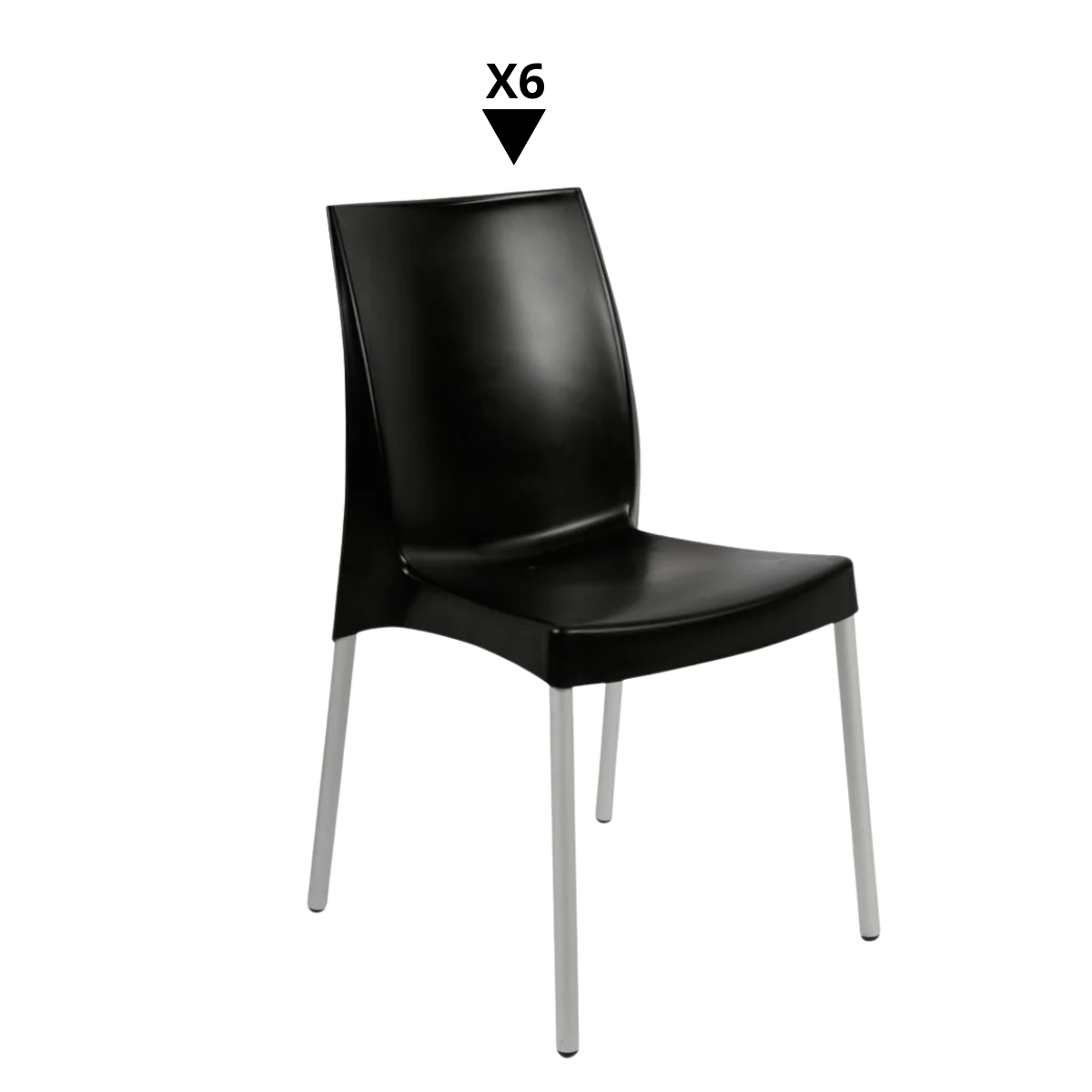 PACK DE 6 SILLAS ADA NEGRO - ZIYAZ - 1