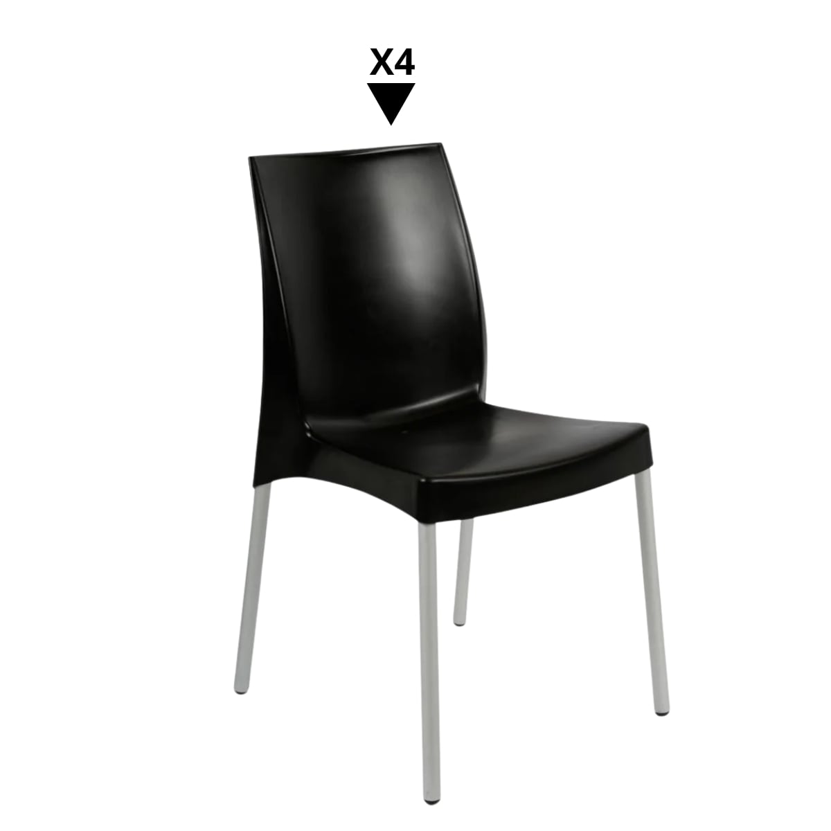 PACK DE 4 SILLAS ADA NEGRO - ZIYAZ - 1