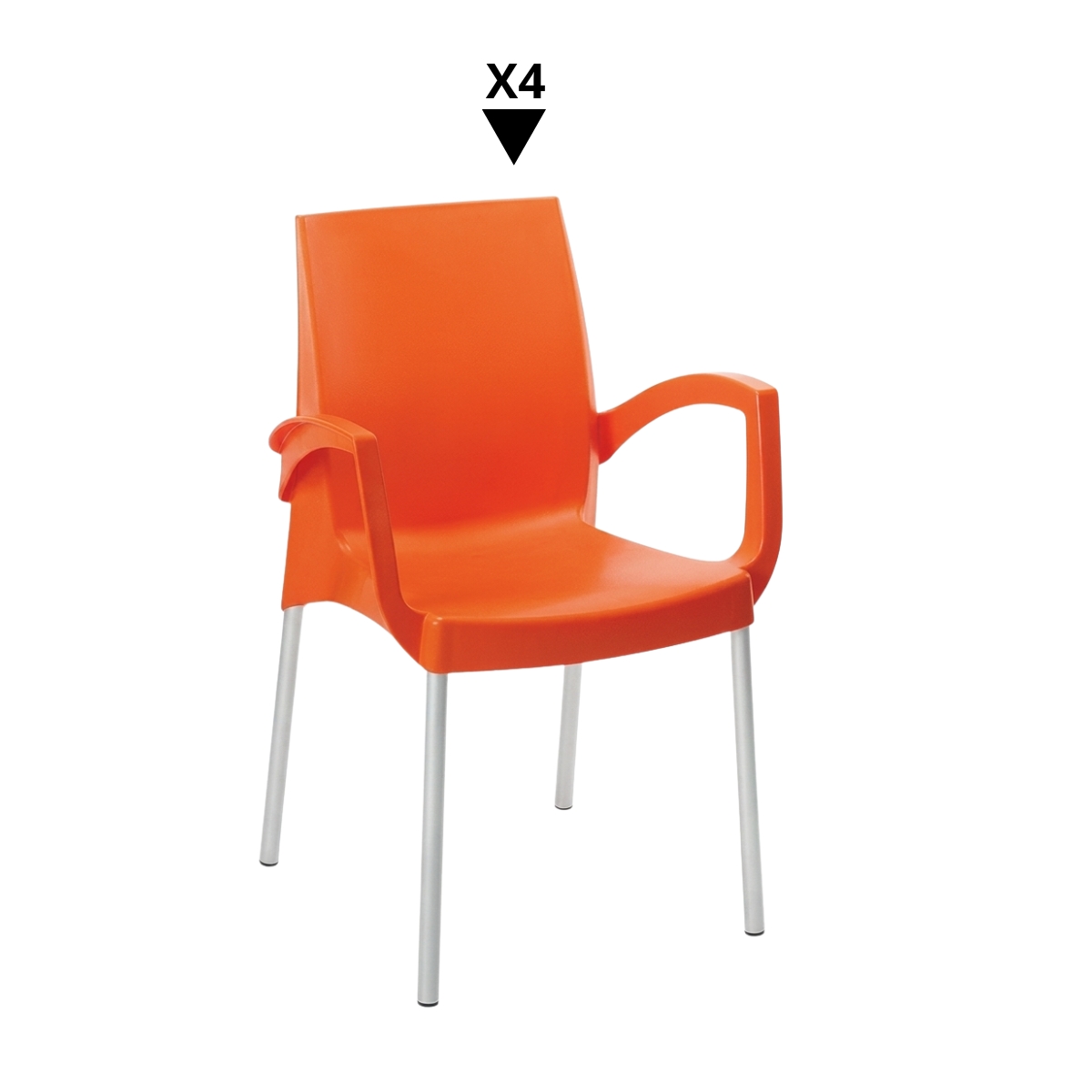 PACK DE 4 SILLA ADA CB NARANJA - ZIYAZ - 1
