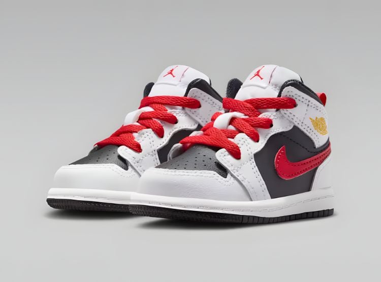 ZAPATILLAS URBANAS JORDAN RETRO 1 MID GRIS ROJO INFANTE - 3