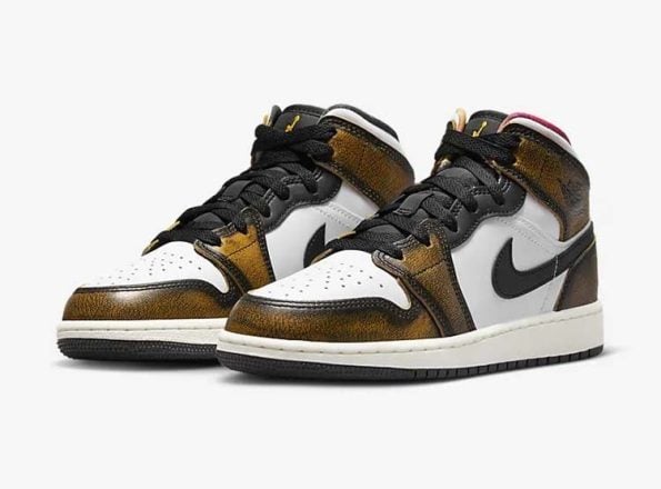 ZAPATILLAS JORDAN RETRO 1 MID ORANGE WEAR AWAY - 4