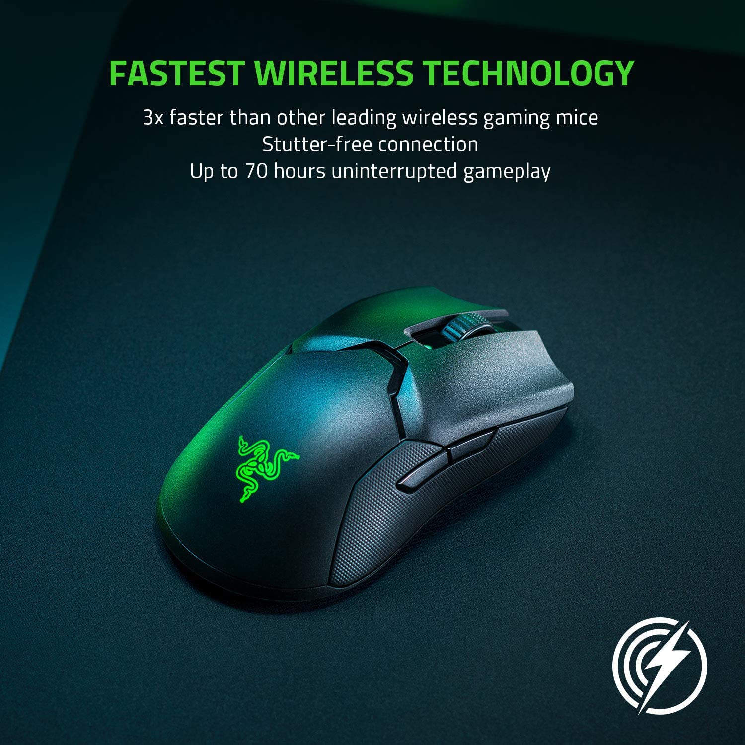 RAZER GAMING VIPER – MOUSE INALÁMBRICO CON SENSOR ÓPTICO DPI DE ENTRADA MÁS RÁPIDA - NEGRO - 3