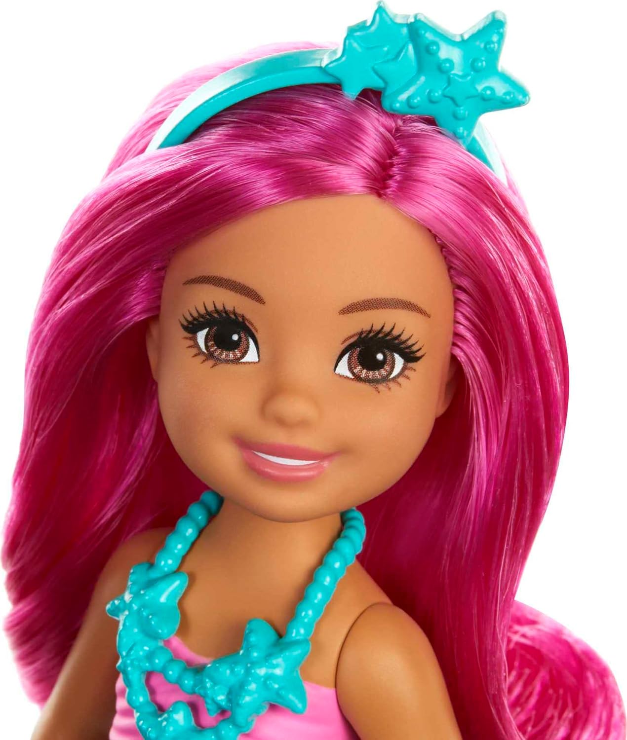 BARBIE DREAMTOPIA - MUÑECA DE SIRENA CHELSEA CON PELO Y COLA ROSADOS,ACCESORIO DE TIARA,MUÑECA PEQUEÑA QUE SE DOBLA EN LA CINTURA - 2