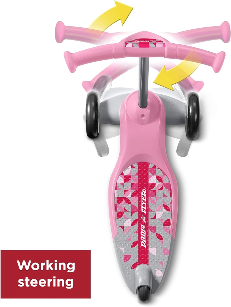 SCOOTER RADIO FLYER MY 1ST  3 RUEDAS PARA NIÑOS Y NIÑOS PEQUEÑOS, PATINETE ROSA - 3