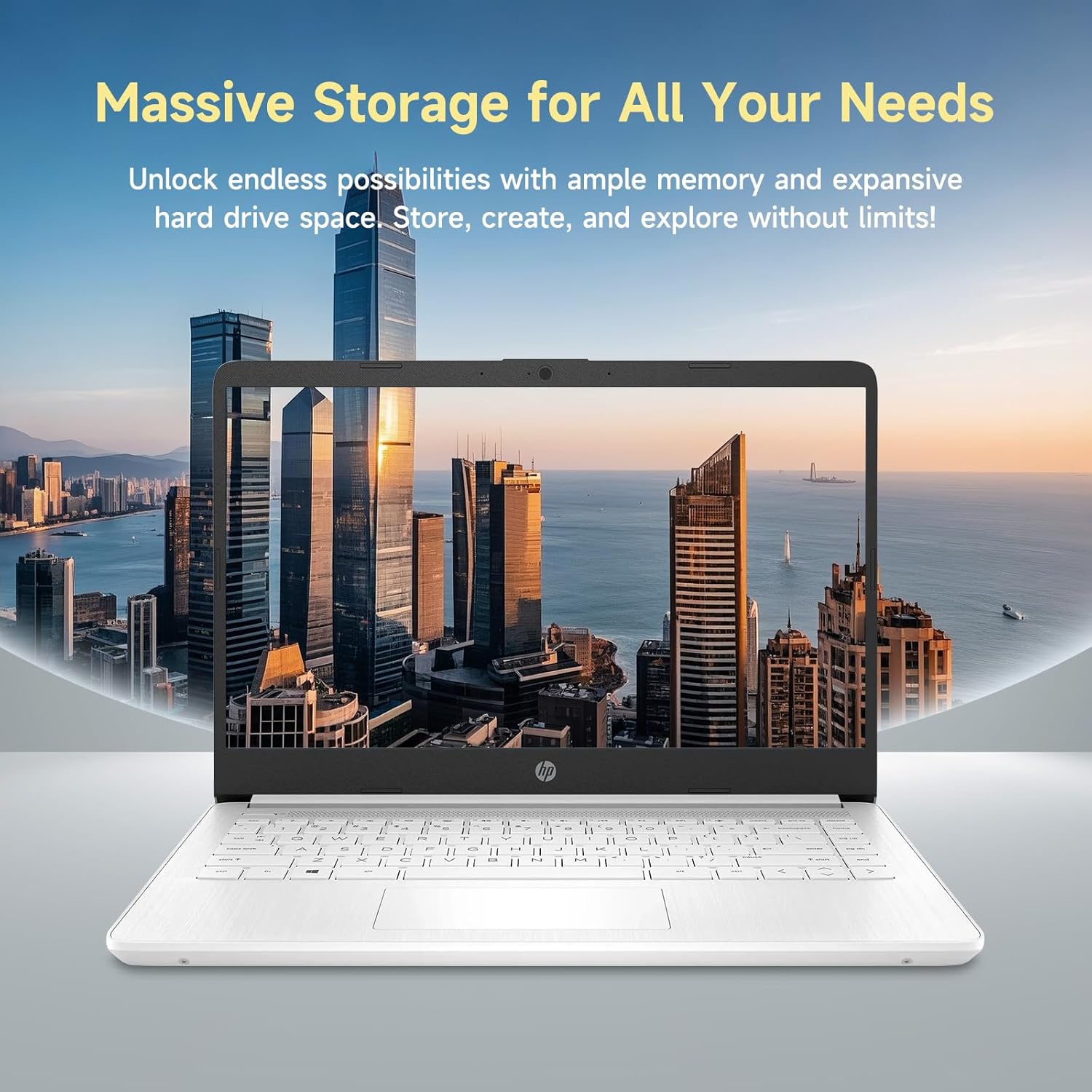 HP 14 Inch Laptop – Intel Quad-Core N4120, 16GB RAM, 128GB EMMC, Windows 11 Pro