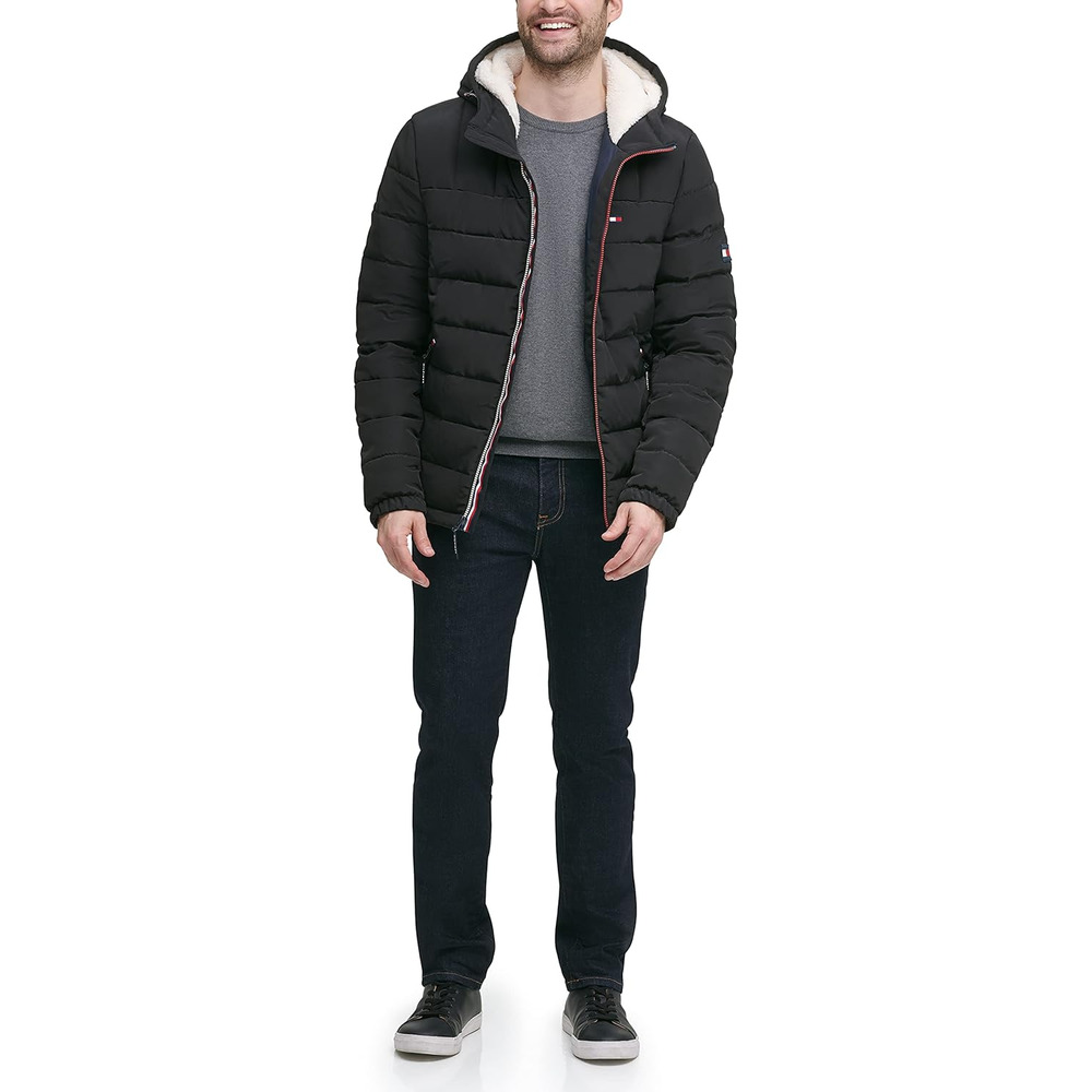 CASACA TOMMY HILFIGER ACOLCHADA RESISTENTE AL AGUA CON CAPUCHA PARA HOMBRE - 5