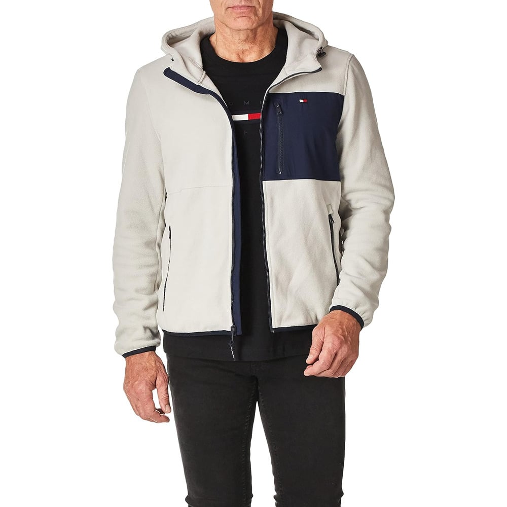 CASACA TOMMY HILFIGER DE FORRO POLAR CON CAPUCHA PARA HOMBRE - 1