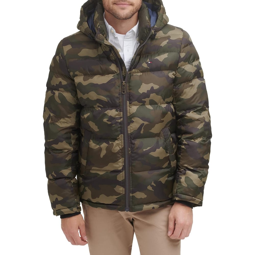 CASACA TOMMY HILFIGER ACOLCHADA CON CAPUCHA PARA HOMBRE - 1