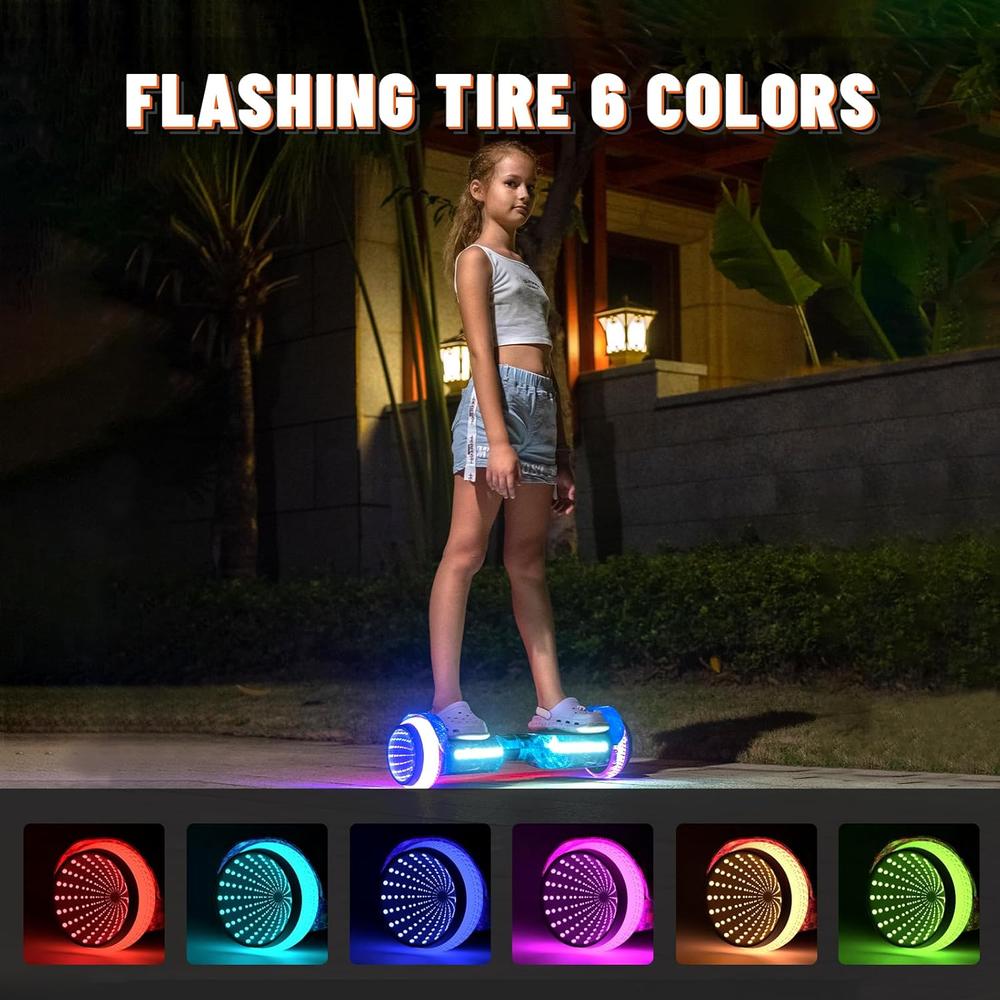 SCOOTER ELECTRICO LED Y MUSICA SMART BALANCE MONOPATIN HOVERBOARD AZUL - 6