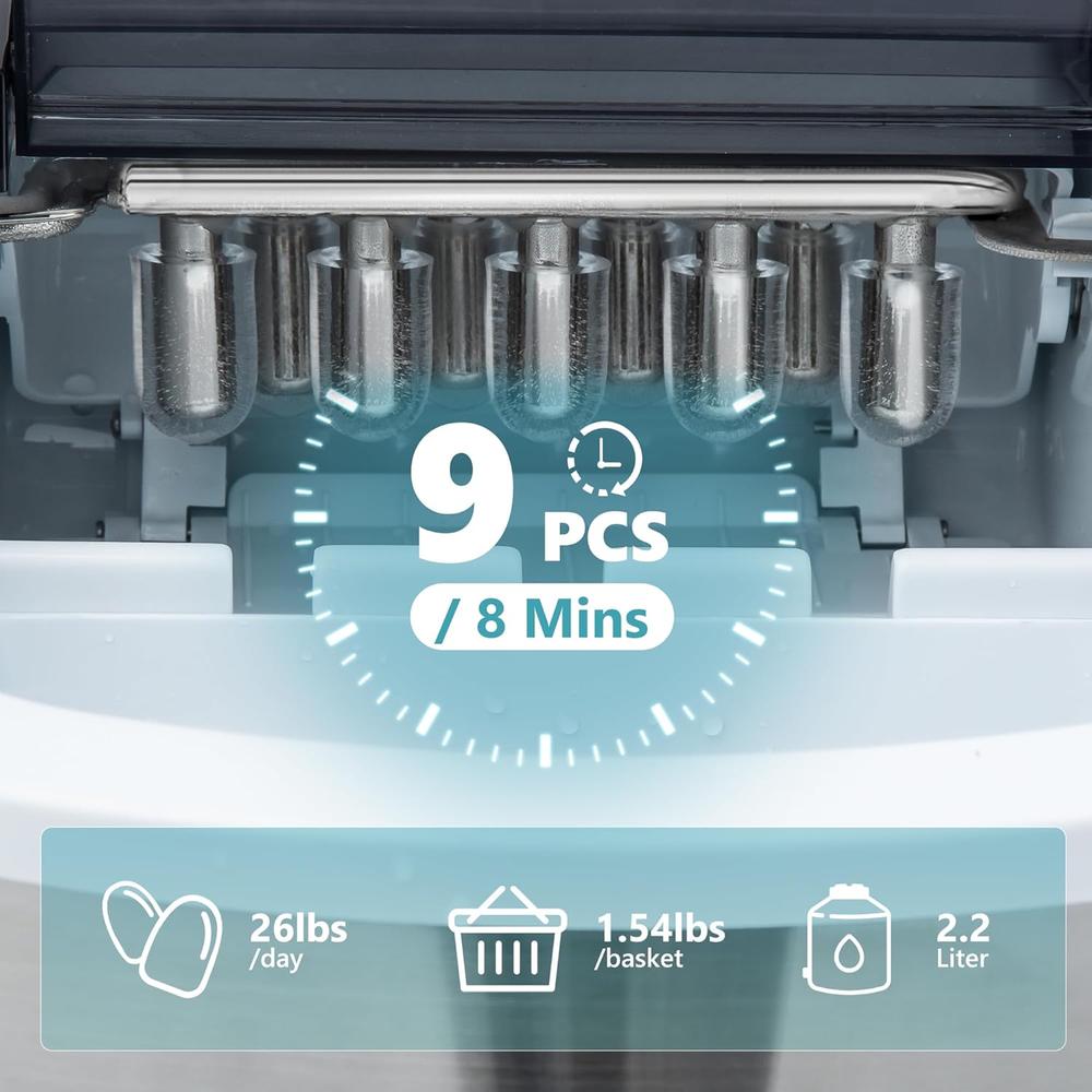 EUHOMY MÁQUINA DE HIELO SÓNICO 34 LB/24H - 3