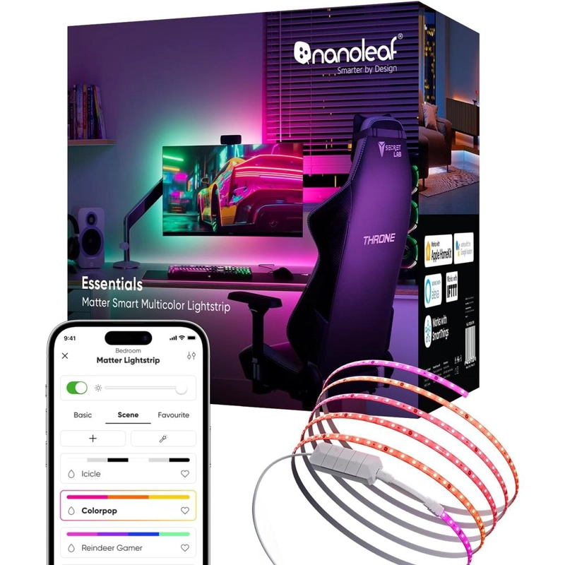 NANOLEAF ESSENTIALS TIRA LED INTELIGENTE RGBW 5M MATTER BLUETOOTH WIFI - 1