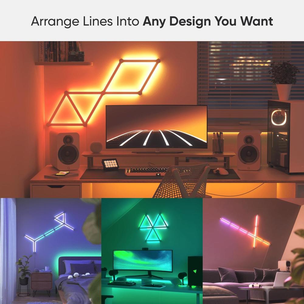 NANOLEAF LINES LUCES LED DE PARED INTELIGENTES RGBW WIFI KIT 9 BARRAS - 2