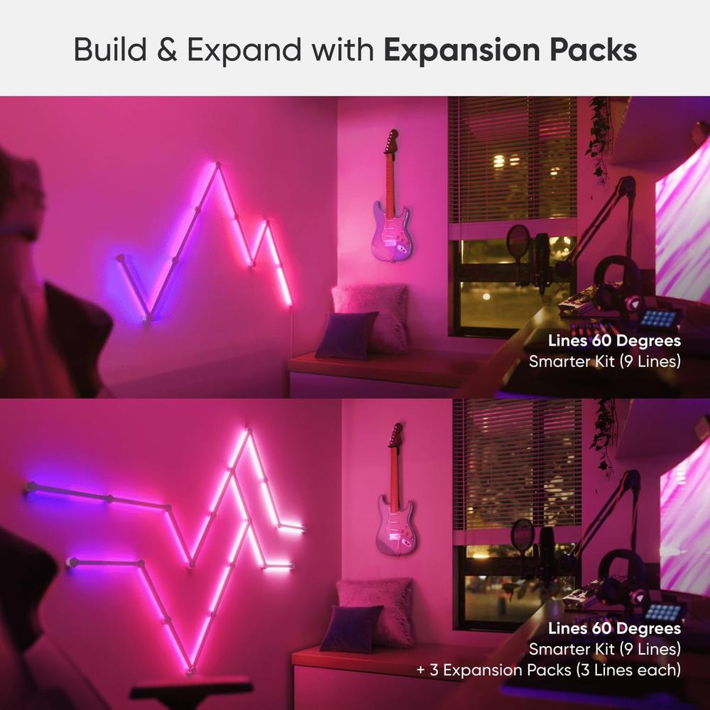 NANOLEAF LINES LUCES LED DE PARED INTELIGENTES RGBW WIFI KIT 9 BARRAS - 3
