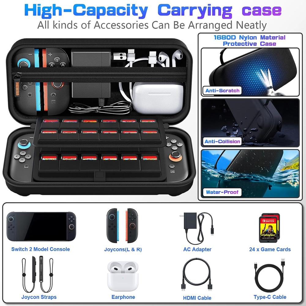 ESTUCHE DE VIAJE PARA NINTENDO SWITCH 2 DAYDAYUP | NEGRO - 5