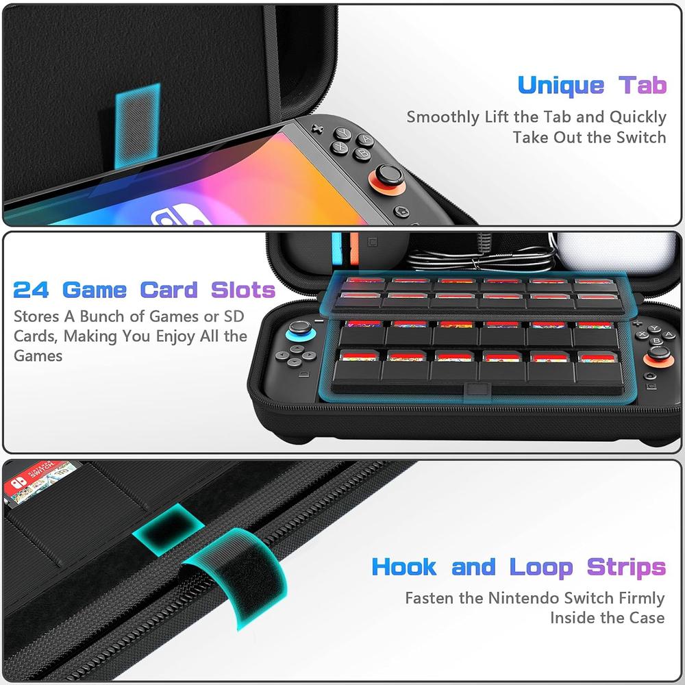 ESTUCHE DE VIAJE PARA NINTENDO SWITCH 2 DAYDAYUP | NEGRO - 6