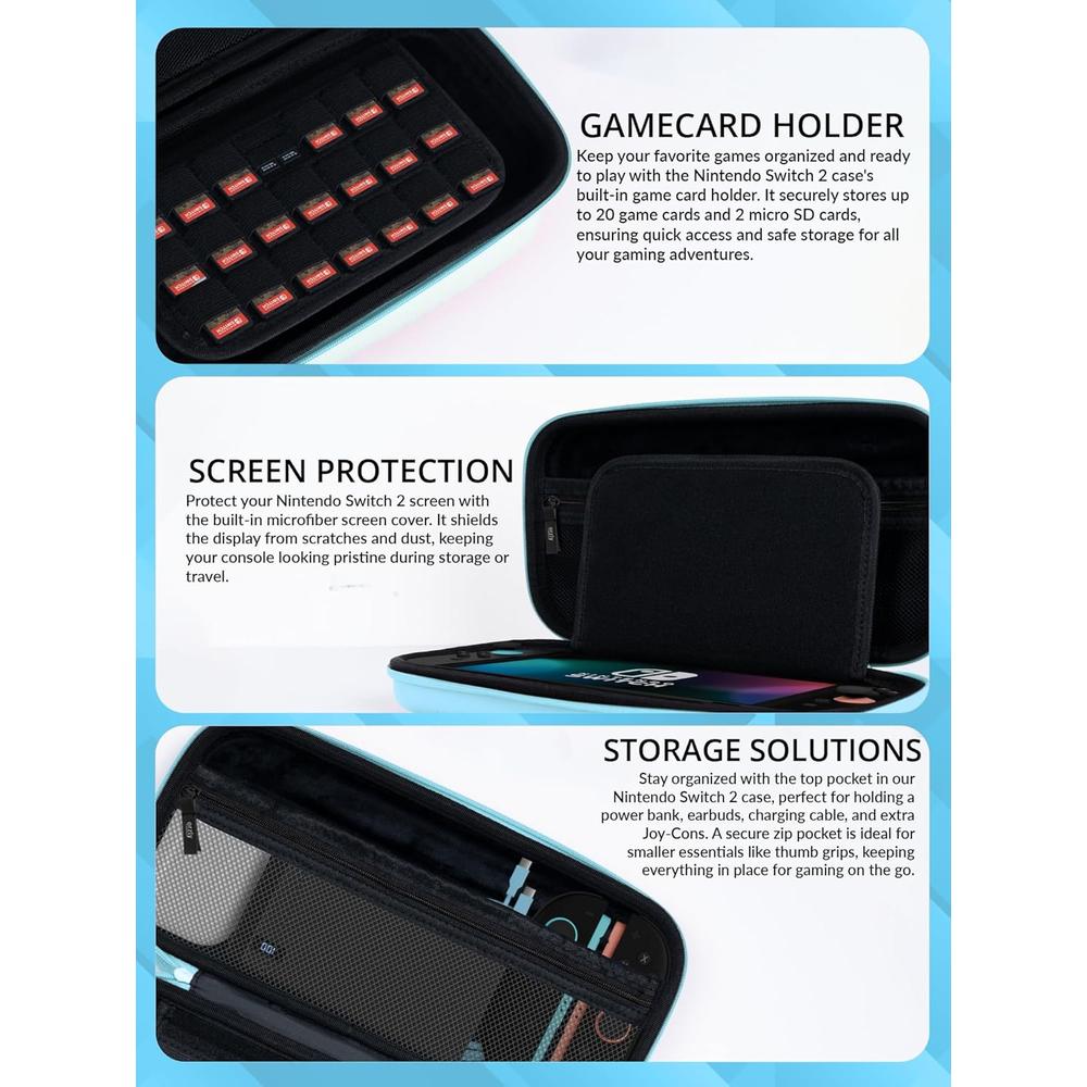ESTUCHE DE VIAJE PROTECTOR PARA NINTENDO SWITCH 2 ORZLY | CELESTE - 5