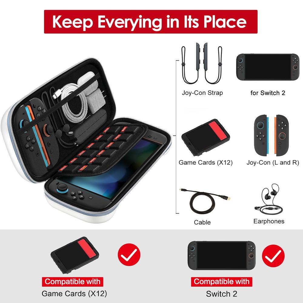 ESTUCHE DE VIAJE RETRO DMG PARA NINTENDO SWITCH 2 IVOLER | HUESO - 2