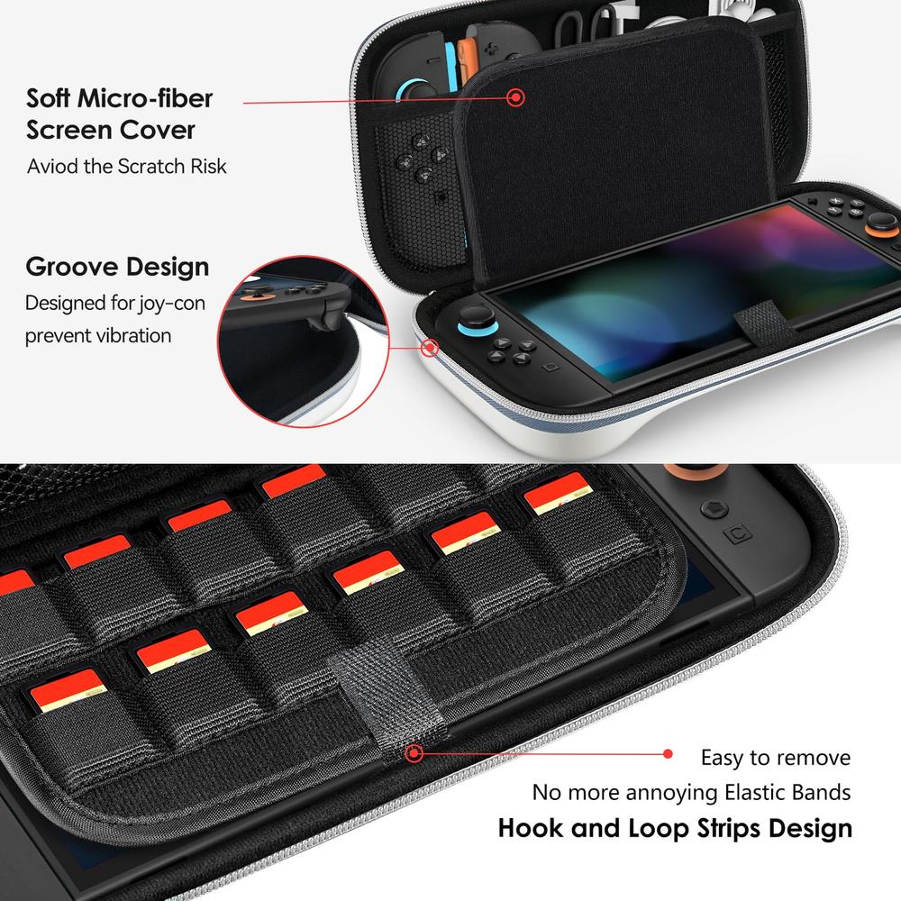 ESTUCHE DE VIAJE RETRO DMG PARA NINTENDO SWITCH 2 IVOLER | HUESO - 4