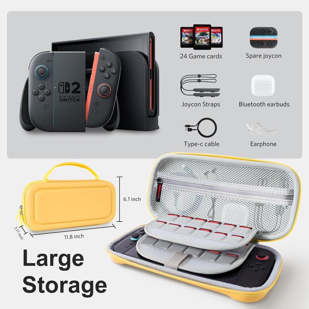 ESTUCHE DE VIAJE PARA NINTENDO SWITCH 2 COBAK | AMARILLO - 2