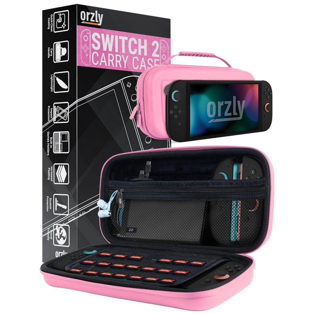 ESTUCHE DE VIAJE PROTECTOR PARA NINTENDO SWITCH 2 ORZLY | PINK - 1