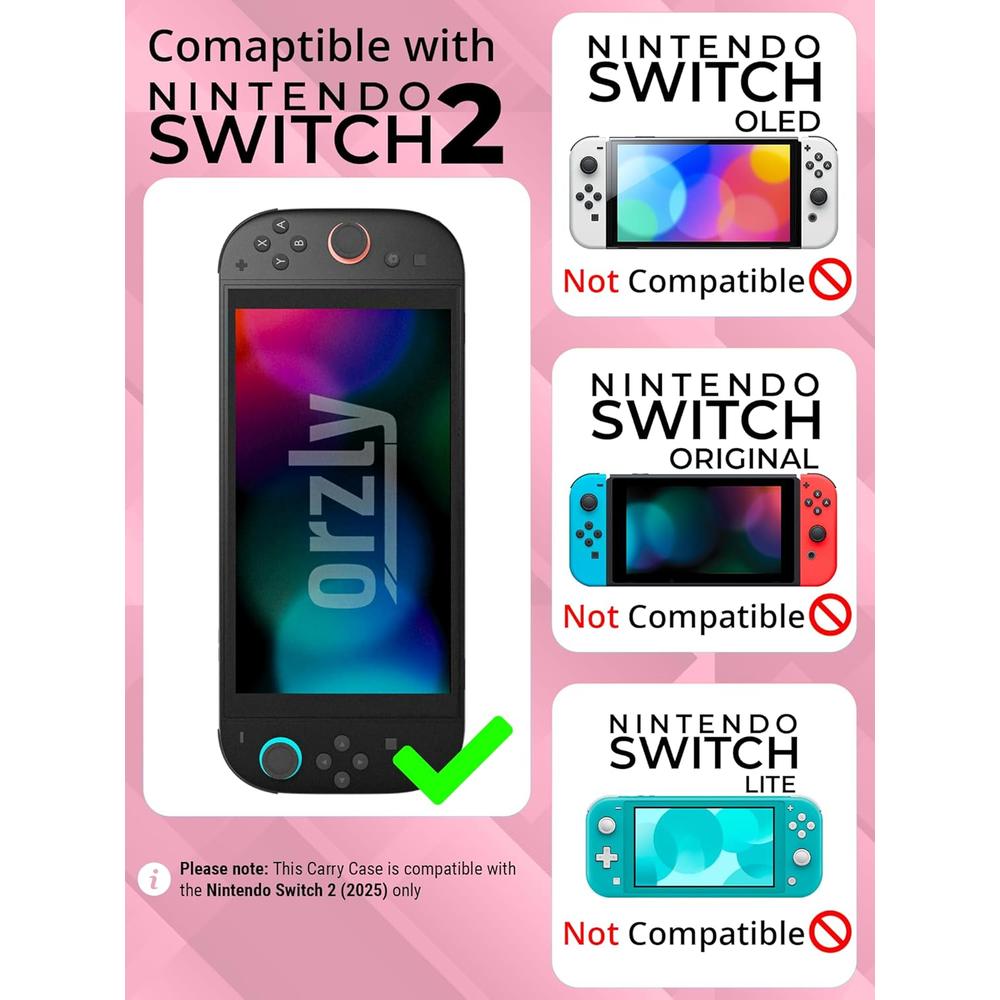 ESTUCHE DE VIAJE PROTECTOR PARA NINTENDO SWITCH 2 ORZLY | PINK - 2